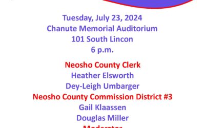 Primary Candidate Forum – sponsored by Chanute Area Chamber of Commerce & Office of Tourism