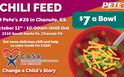 Pete’s #26 Chili Feed in Chanute, KS – Help Raise Funds for CASA $7 a Bowl