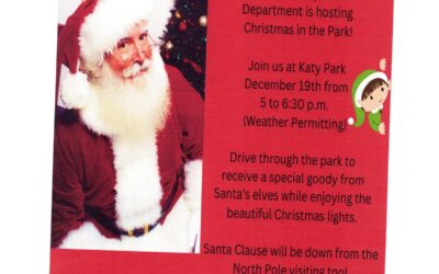 Neosho County Health Department is hosting Christmas in the Park – Katy Park 5-6:30 p.m.